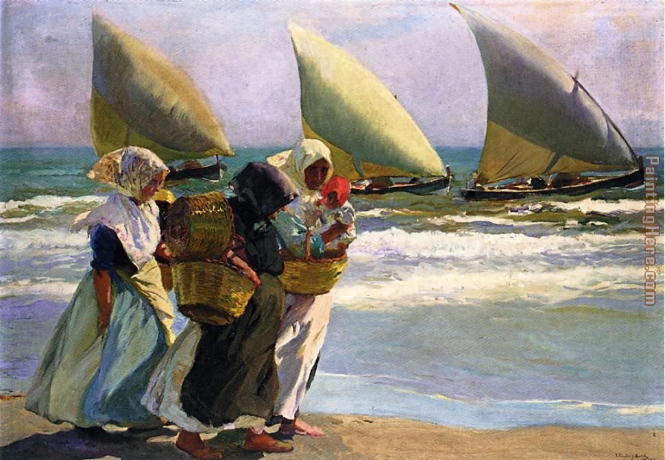 Three Sails painting - Joaquin Sorolla y Bastida Three Sails art painting